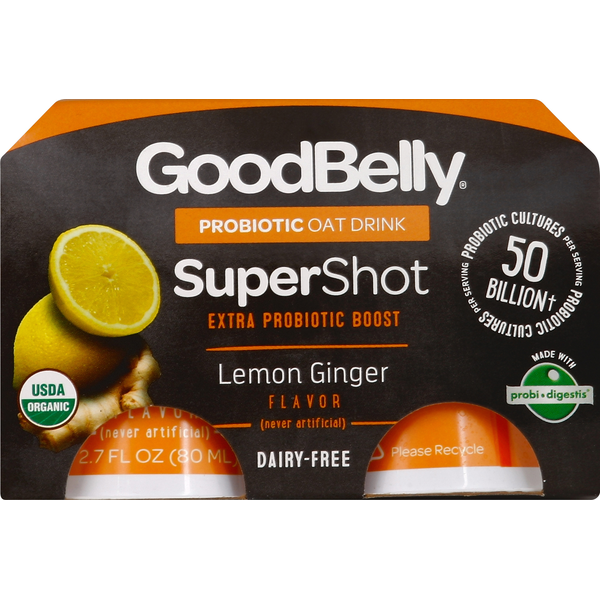 Digestion GoodBelly Oat Drink, Probiotic, Lemon Ginger Flavor hero