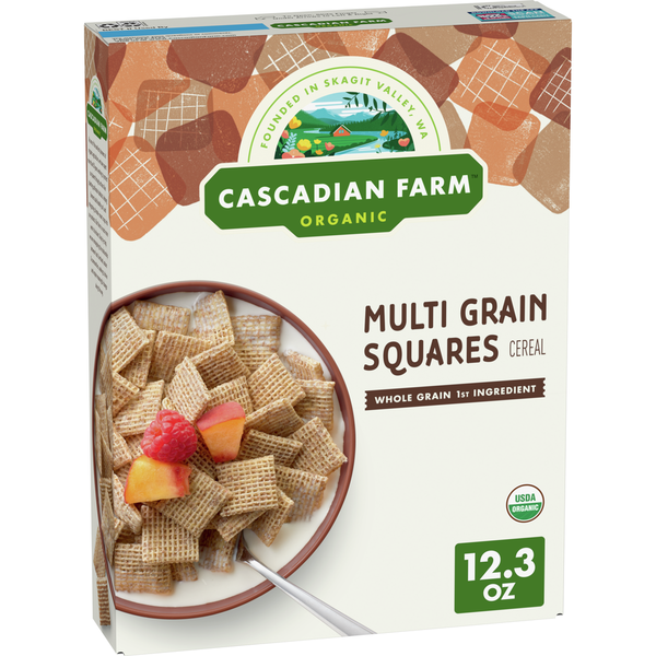 Cereal Cascadian Farm Organic Multi Grain Squares Cereal hero