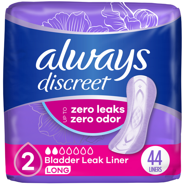 Adult Care Always Discreet Discreet Incontinence Panty Liners, 2, Very Light hero