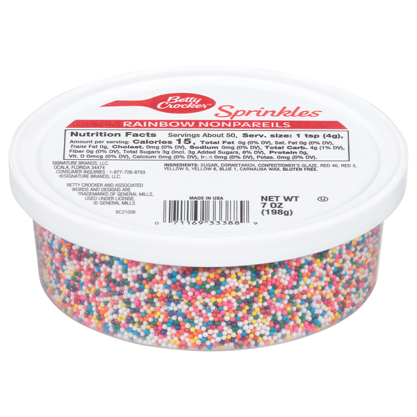 Candy & Chocolate Betty Crocker Sprinkles, Rainbow Nonpareils hero