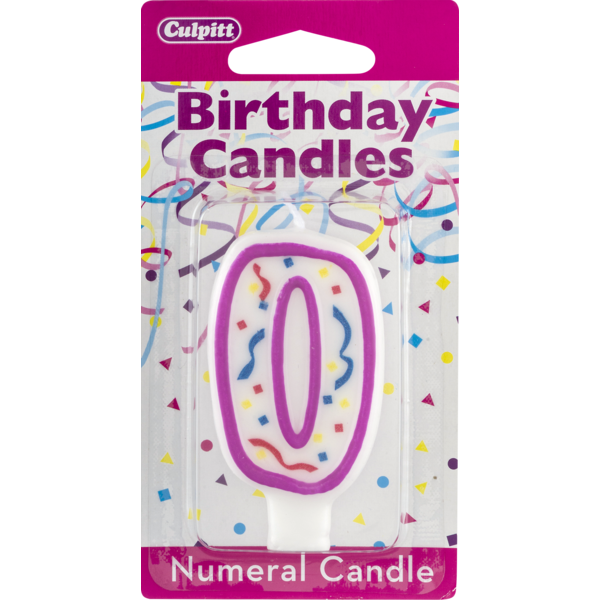 Baking Supplies & Decor Culpitt Birthday Candles Numeral Candle 0 hero