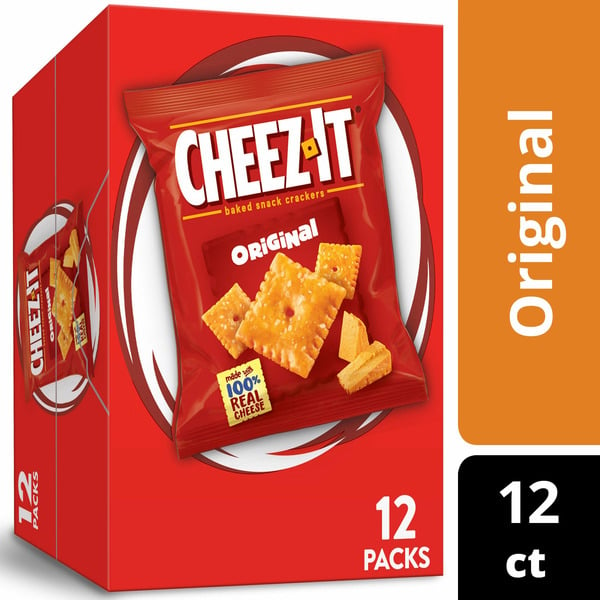 Chips & Pretzels Cheez-It Cheese Crackers, Baked Snack Crackers, Lunch Snacks, Original hero