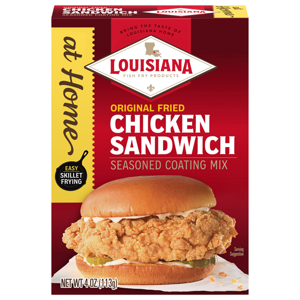 Spices & Seasonings Louisiana Fish Fry Products Seasoned Coating Mix, Chicken Sandwich, Original Fried hero