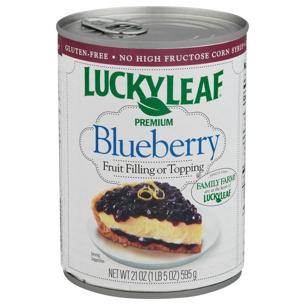 Canned Fruit & Applesauce Lucky Leaf Fruit Filling or Topping, Premium, Blueberry hero