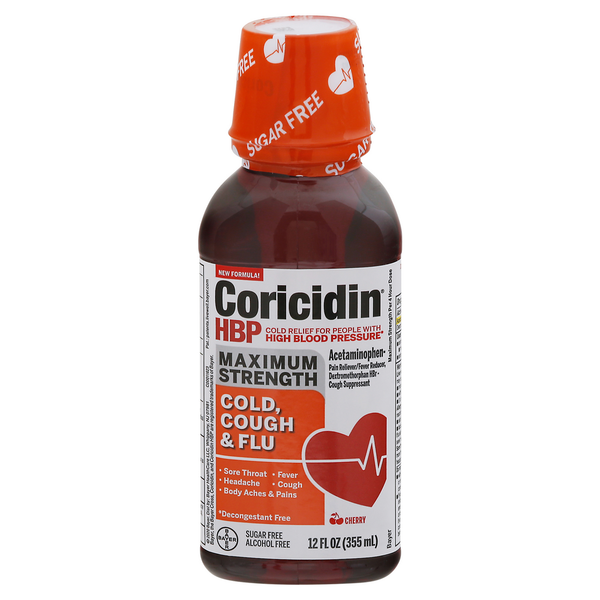 Coricidin Cold, Cough & Flu, Maximum Strength, Cherry hero