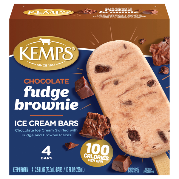 Kemps Ice Cream Bars, Chocolate Fudge Brownie hero