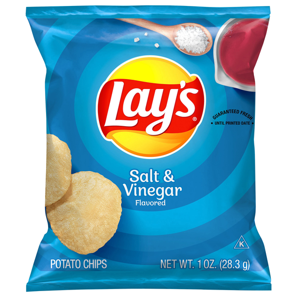 Chips & Pretzels Lay's Potato Chips, Salt & Vinegar Flavored hero