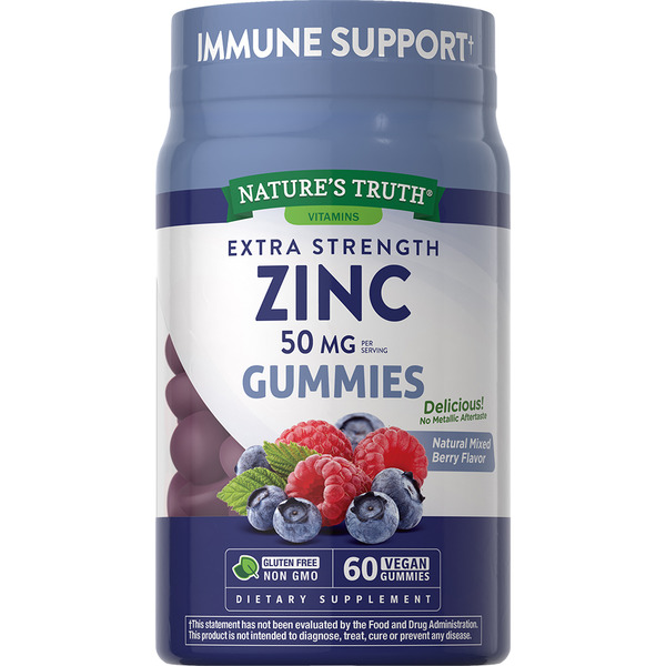 Nature's Truth Zinc, Extra Strength 50 mg Vegan Gummies hero