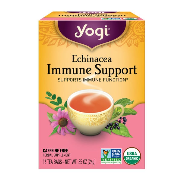 Tea (Loose, Bags and Pods) Yogi Tea Herbal Tea, Echinacea Immune Support, Caffeine Free hero