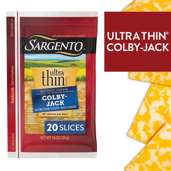 Cheese Sargento Ultra Thin® Sliced Colby-Jack Natural Cheese hero