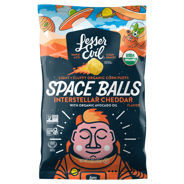 Chips & Pretzels LesserEvil Space Balls, Interstellar Cheddar hero