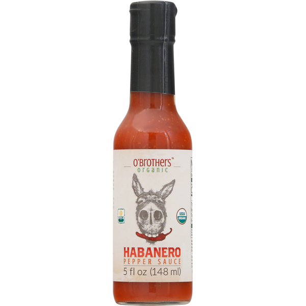 Condiments O'Brothers Organic Pepper Sauce, Organic, Habanero hero