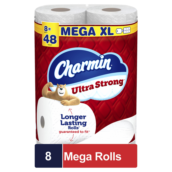 Paper Goods Charmin Ultra Strong Bath Tissue 8 Super Mega Rolls hero