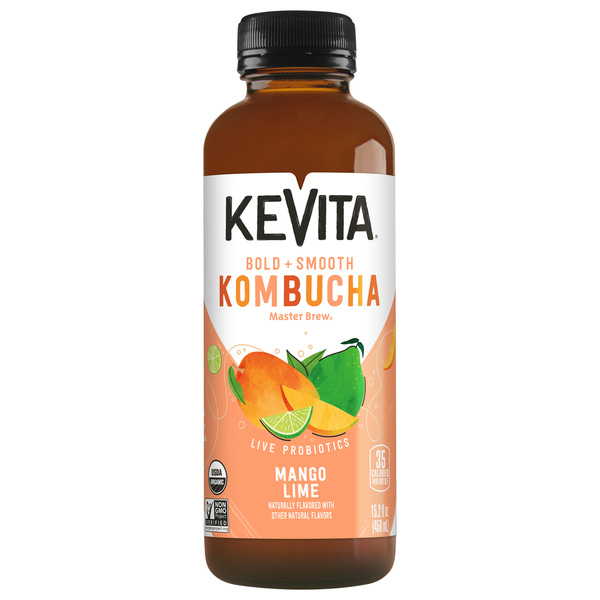 Tea KeVita Kombucha, Mango Lime, Bold + Smooth hero