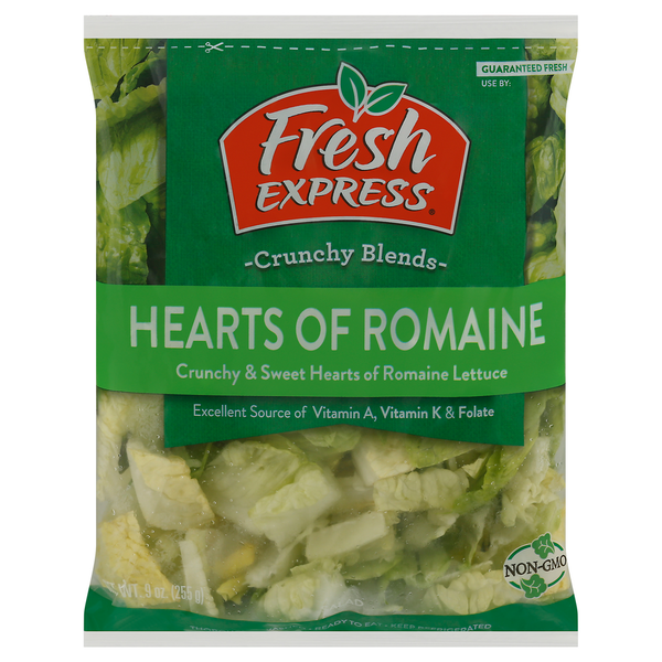 Packaged Vegetables & Fruits Fresh Express Hearts of Romaine hero