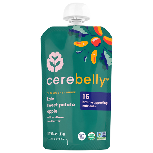 Cerebelly Baby Puree, Organic, Kale Sweet Potato Apple hero