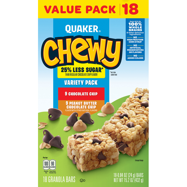 Energy & Granola Bars Quaker Granola Bars, Chewy, Variety Pack, Value Pack hero