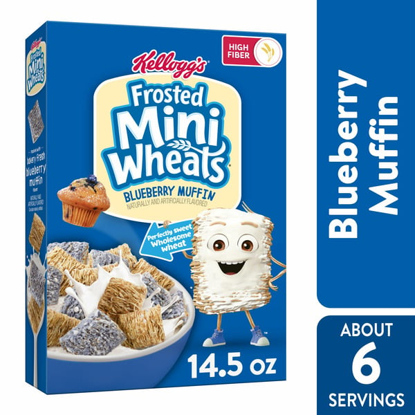 Cereal Frosted Mini-Wheats Cold Breakfast Cereal, Fiber Cereal, Kids Snacks, Blueberry hero