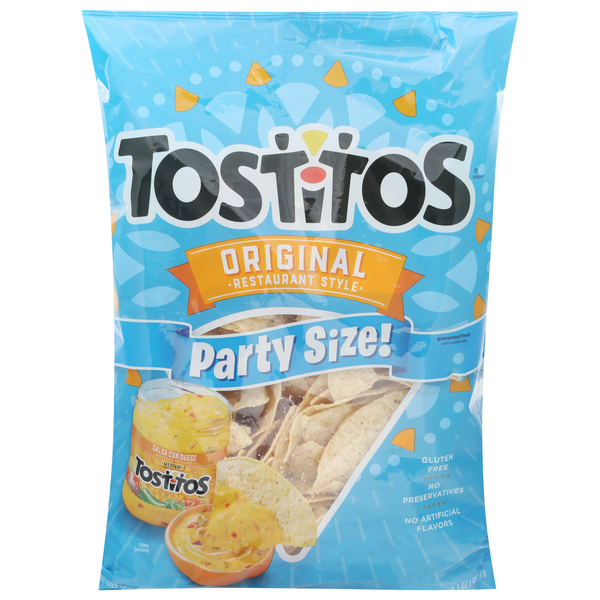 Chips & Pretzels Tostitos Tortilla Chips, Original Restaurant Style, Party Size! hero