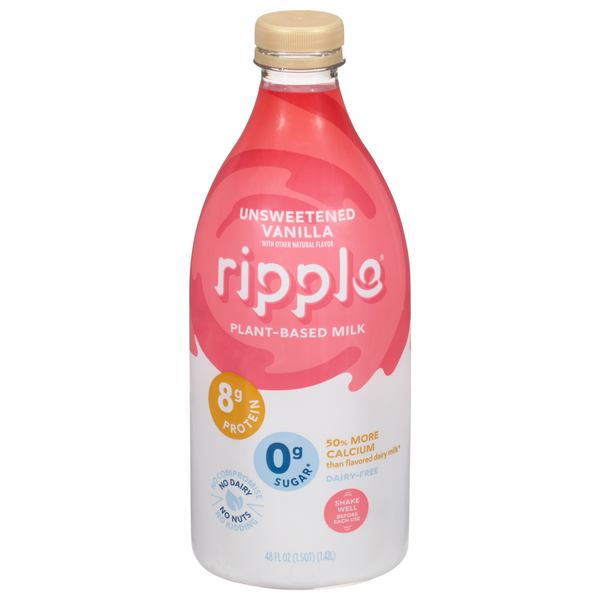 Milk Ripple Milk, Plant-Based, Dairy Free, Unsweetened Vanilla hero