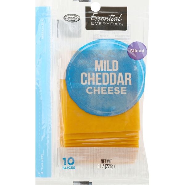 Packaged Cheese Essential Everyday Cheese, Mild Cheddar, Sliced hero