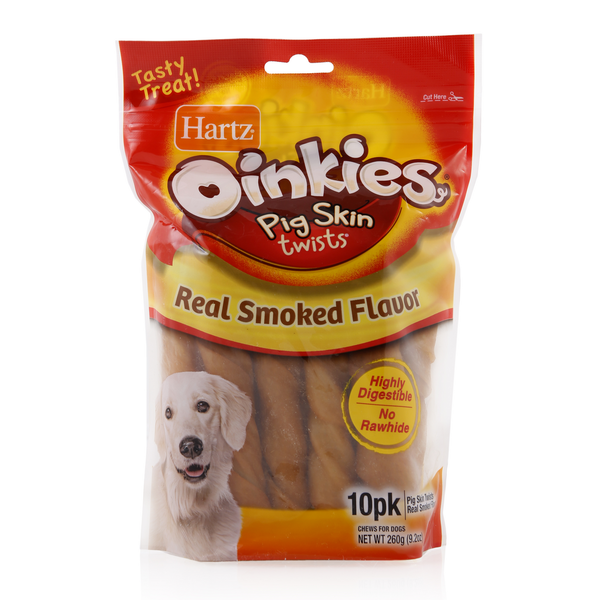 Dog Food & Care Hartz Oinkies Pig Skim Smoked Flavor Twists hero