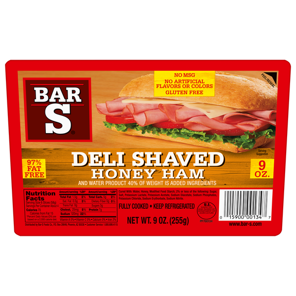 Lunch Meat Bar-S Deli Shaved Honey Ham Lunch Meat hero