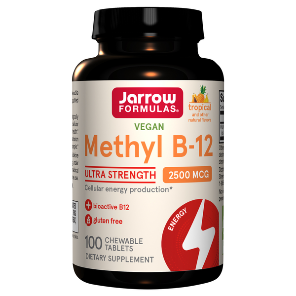 Vitamins & Supplements Jarrow Formulas Methyl B-12, Ultra Strength, Tropical Flavor, 2500 mcg, Chewable Tablets hero