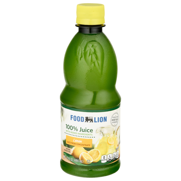 Juice & Nectars Food Lion 100% Lemon Juice hero