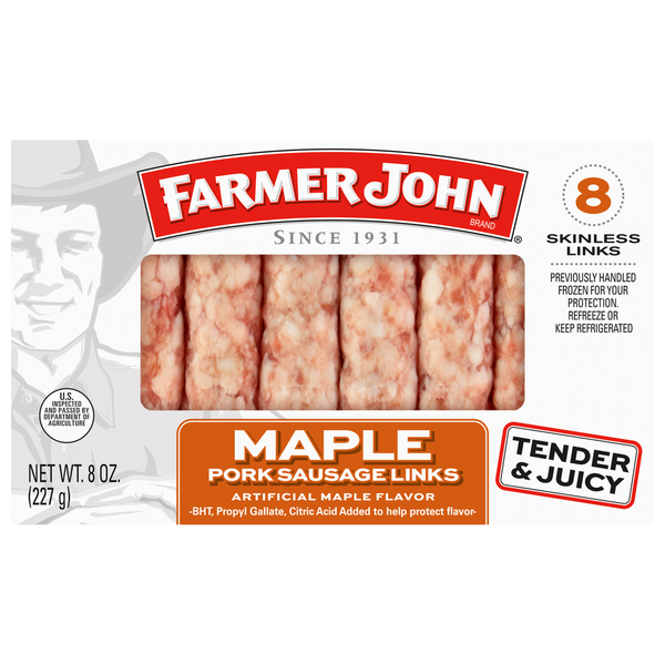 Farmer John Pork Sausage Links, Maple hero