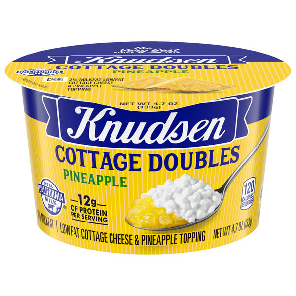 Other Creams & Cheeses R.W. Knudsen Family Cottage Doubles Cottage Cheese & Pineapple Topping hero