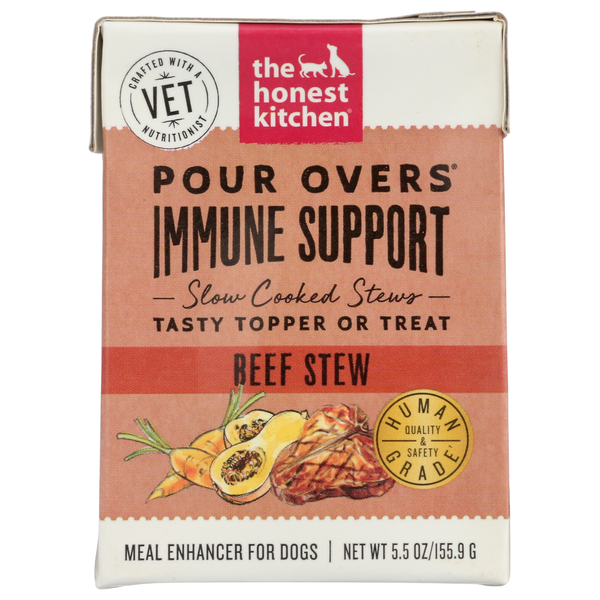 The Honest Kitchen Functional Pour Overs Immune Support - Beef Stew Dog Food Topper 5.5 Oz Carton hero