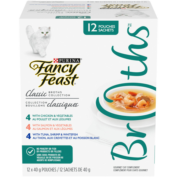 Fancy Feast Dishware Classic Broths Collection Variety Pack hero