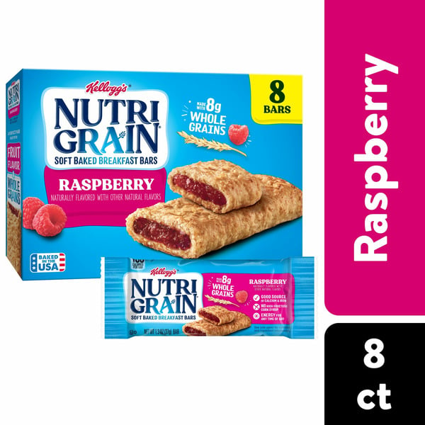 Energy & Granola Bars Kellogg’s Nutri-Grain Soft Baked Breakfast Bars, Kids Snacks, Whole Grain, Raspberry hero