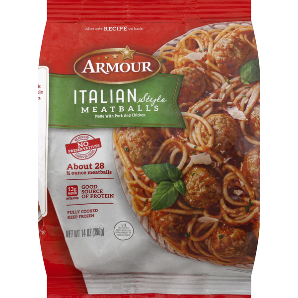 Frozen Meals Armour Italian Style Meatballs hero