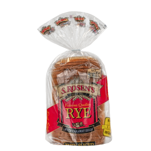 Bread S. Rosen's Rye Bread, with Caraway Seeds, Thin Sliced hero