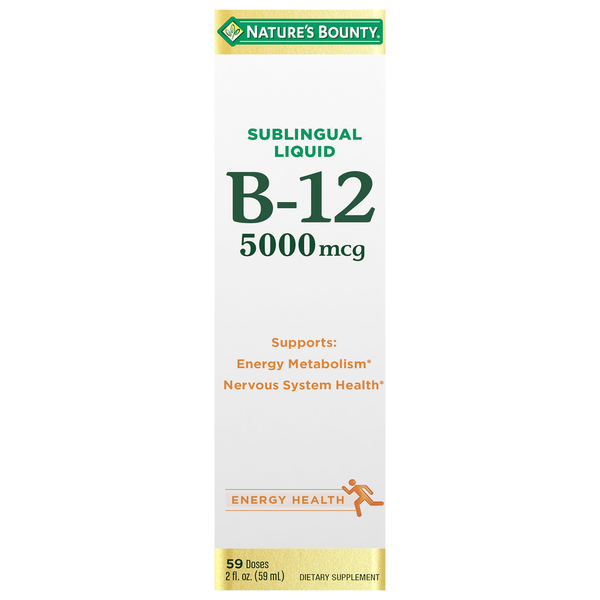 Nature's Bounty B-12, Sublingual Liquid, 5000 mcg hero