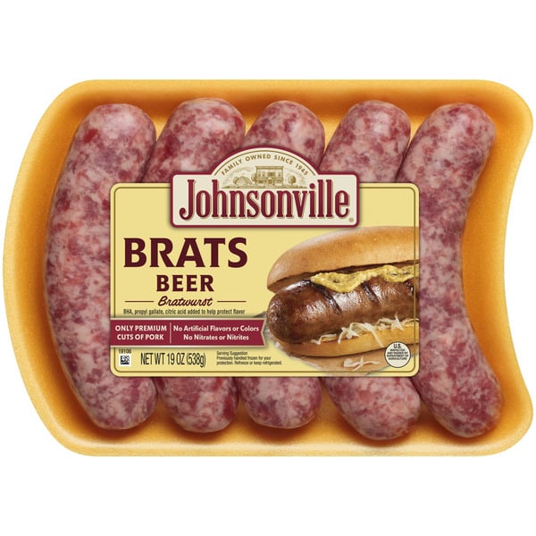 Hot Dogs, Bacon & Sausage Johnsonville Beer Brats hero