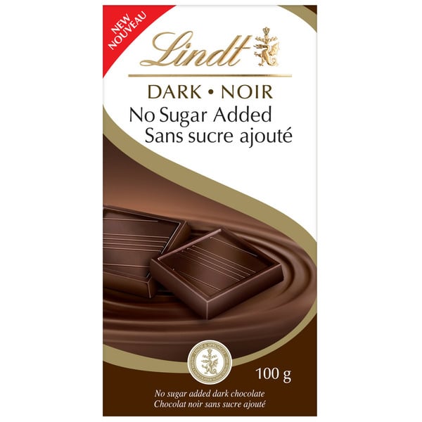 Candy & Chocolate Lindt No Sugar Added Dark Chocolate Bar, 100 Grams hero