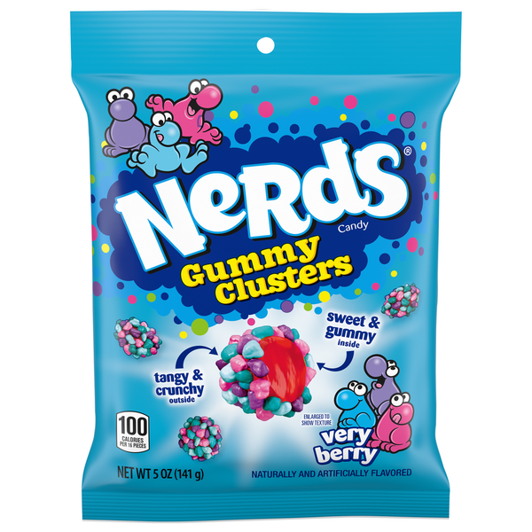 NERDS Candy, Gummy Clusters, Very Berry hero