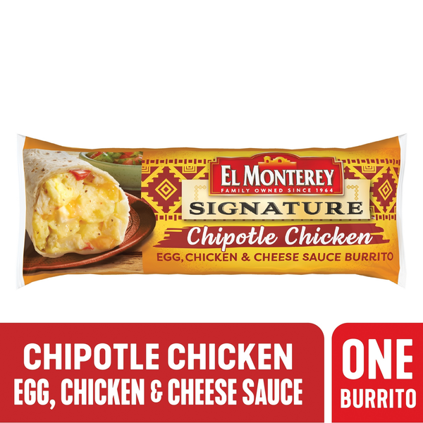 Prepared Meals El Monterey Burrito, Chipotle Chicken hero