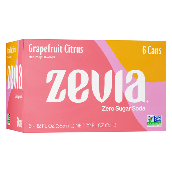 Soft Drinks Zevia Zero Sugar Grapefruit Citrus Soda hero