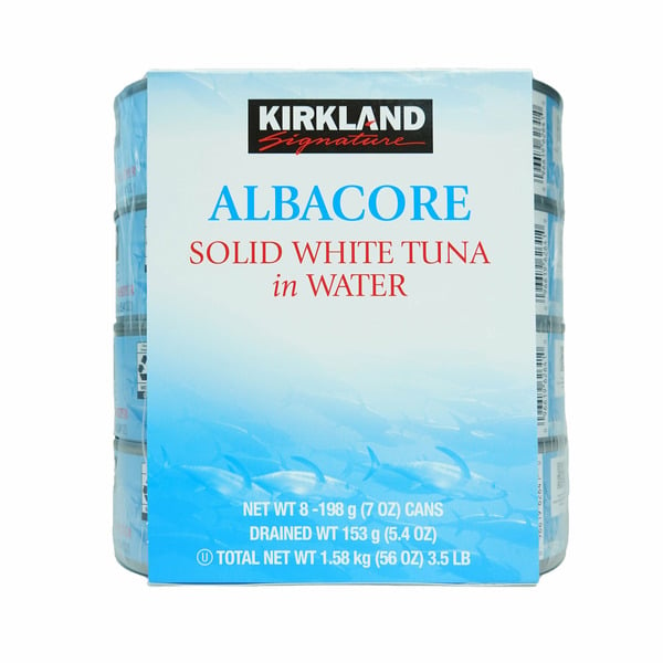 Canned Fish Kirkland Signature Kirkland Signature Solid White Albacore Tuna in Water, 7 oz, 8-count hero