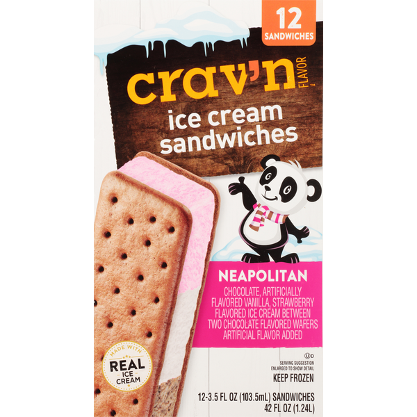 Ice Cream & Ice Crav'n Flavor Ice Cream Sandwiches, Neapolitan hero