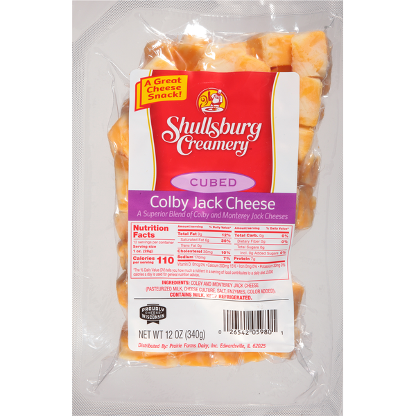 Specialty Packaged Deli Cheeses Shullsburg Creamery Cheese, Colby Jack, Cubed hero