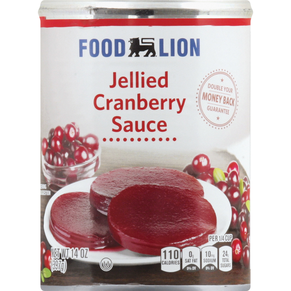 Canned Fruit & Applesauce Food Lion Sauce, Cranberry, Jellied hero