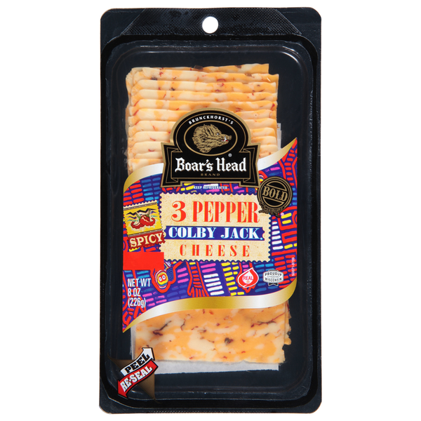 Packaged Cheese Boar's Head 3 Pepper Colby Jack Cheese hero