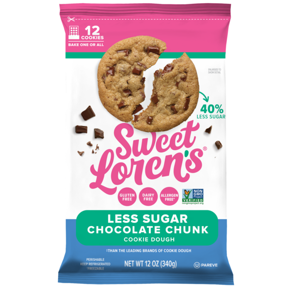 Doughs, Gelatins & Bake Mixes Sweet Loren's  Less Sugar Chocolate Chunk Cookie Dough, Gluten Free & Vegan hero