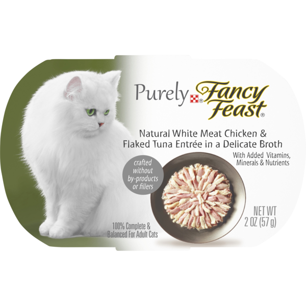 Cat Food & Care Purina Fancy Feast Natural Grain Free Wet Cat Food, Purely Natural White Meat Chicken & Flaked Tuna Entree hero