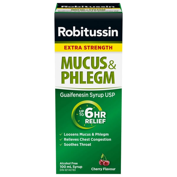 Cold, Flu & Allergy Robitussin Extra Strength Mucus & Phlegm hero